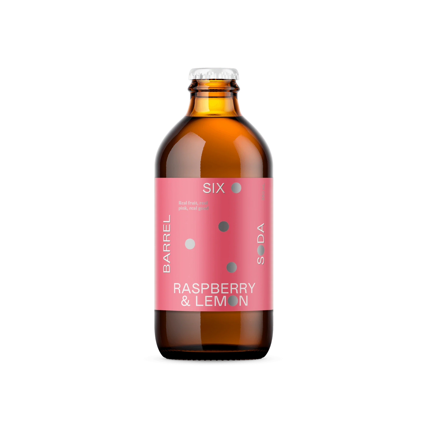 Six Barrel Soda | Raspberry & Lemon Soda 330mL