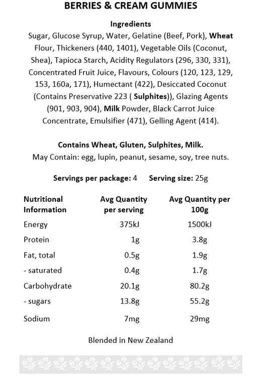 Herb & Spice Fine Foods | Berries & Cream Gummies