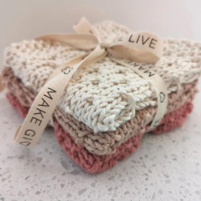 Make, Give, Live | Wash Cloth Set of 3