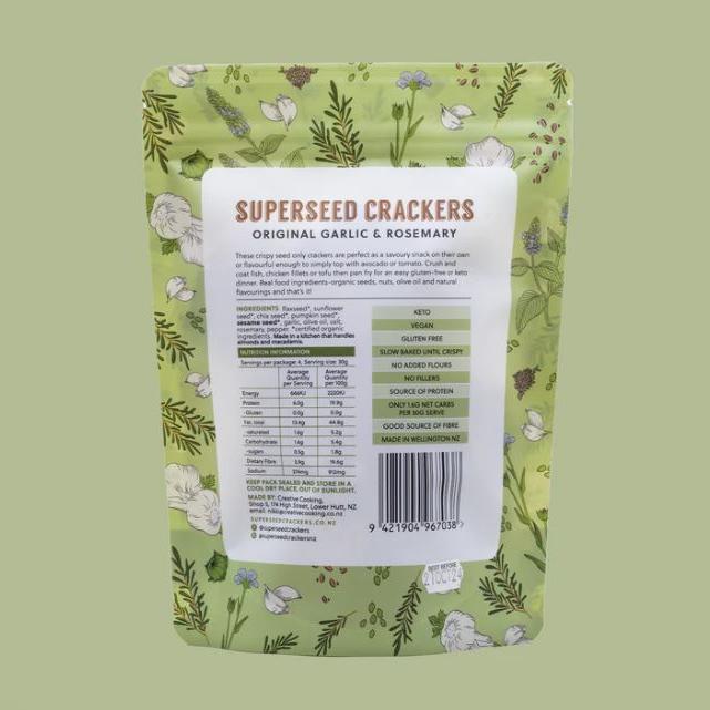 Superseed Crackers | Garlic & Rosemary