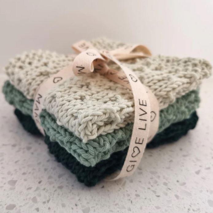 Make, Give, Live | Wash Cloth Set of 3